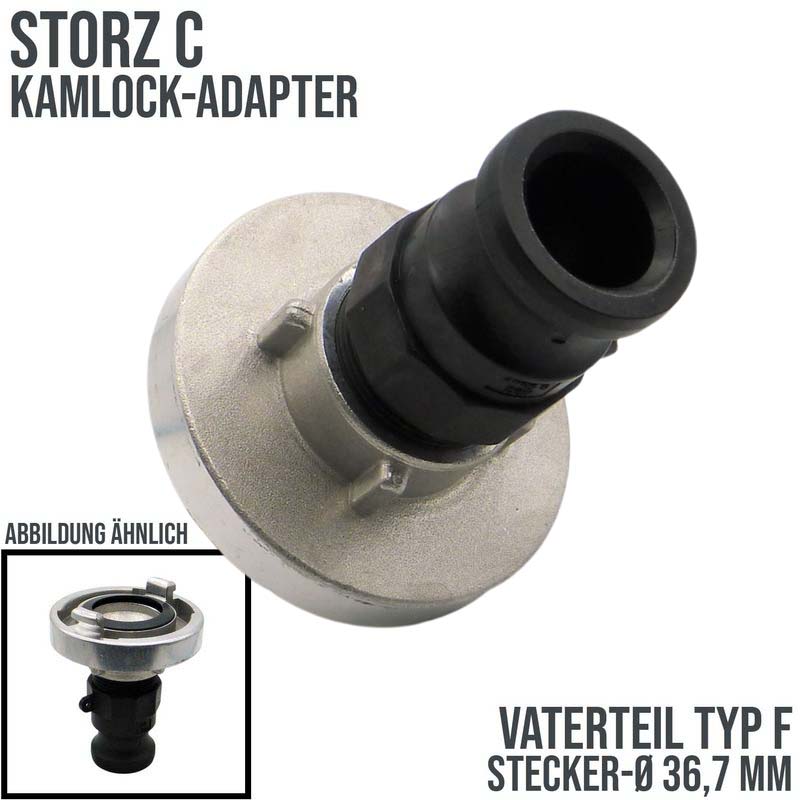 STORZ C DN 52 KA 66 Übergangsstück Adapter -> Kamlock Typ F Vaterteil 36,7 mm PN 8,5 bar
