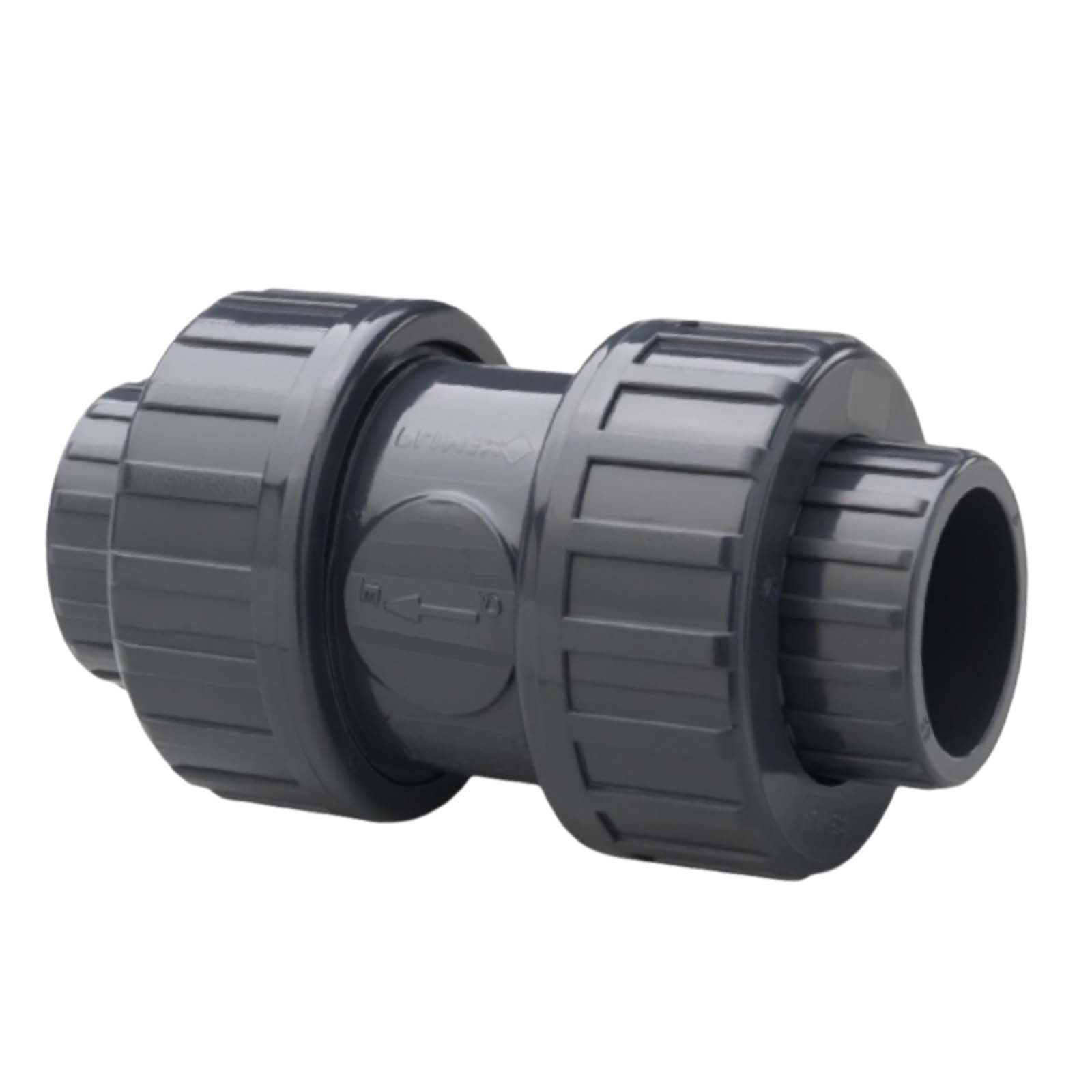 110 mm PVC Rückschlag Ventil federbelastet Klebe Muffe grau - PN 10 bar