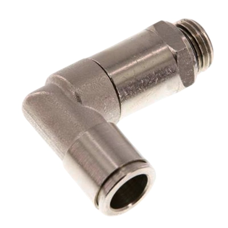 4 mm x 1/4" Pneumatik Steck Verbinder Winkel 90° lang IQS MSV Messing Außengewinde zylindrisch - PN 16 bar