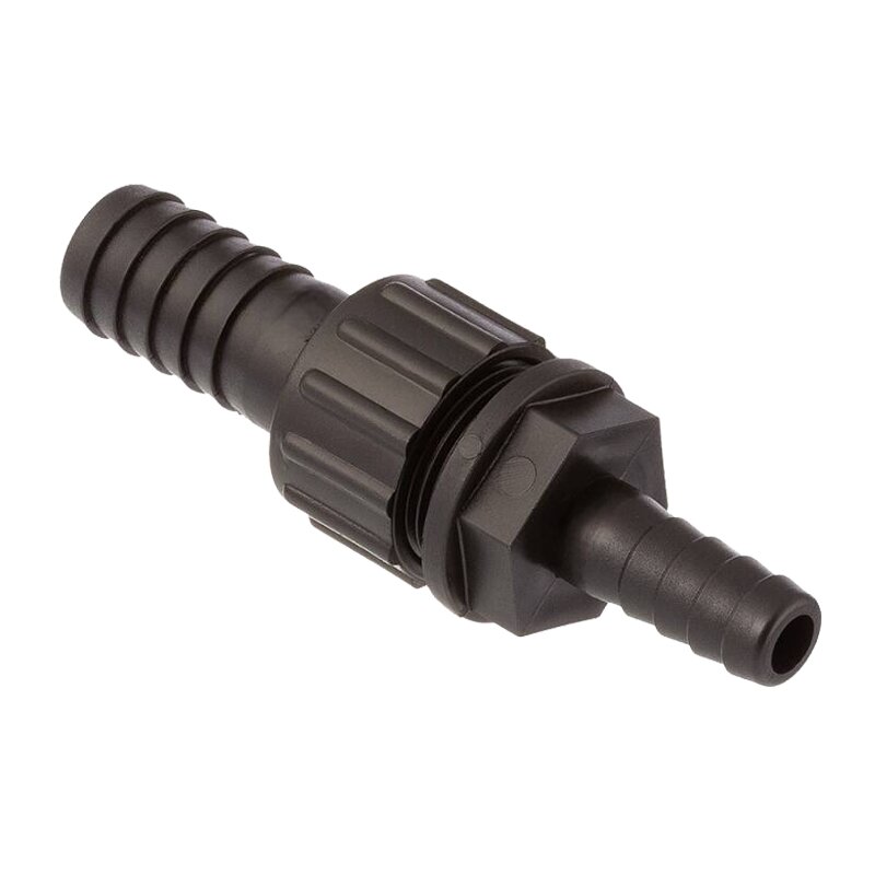 20 x 13 mm Schlauch Verschraubung reduziert 2-fach Stutzen Tülle Pool Teich Garten PP schwarz - PN 6 bar