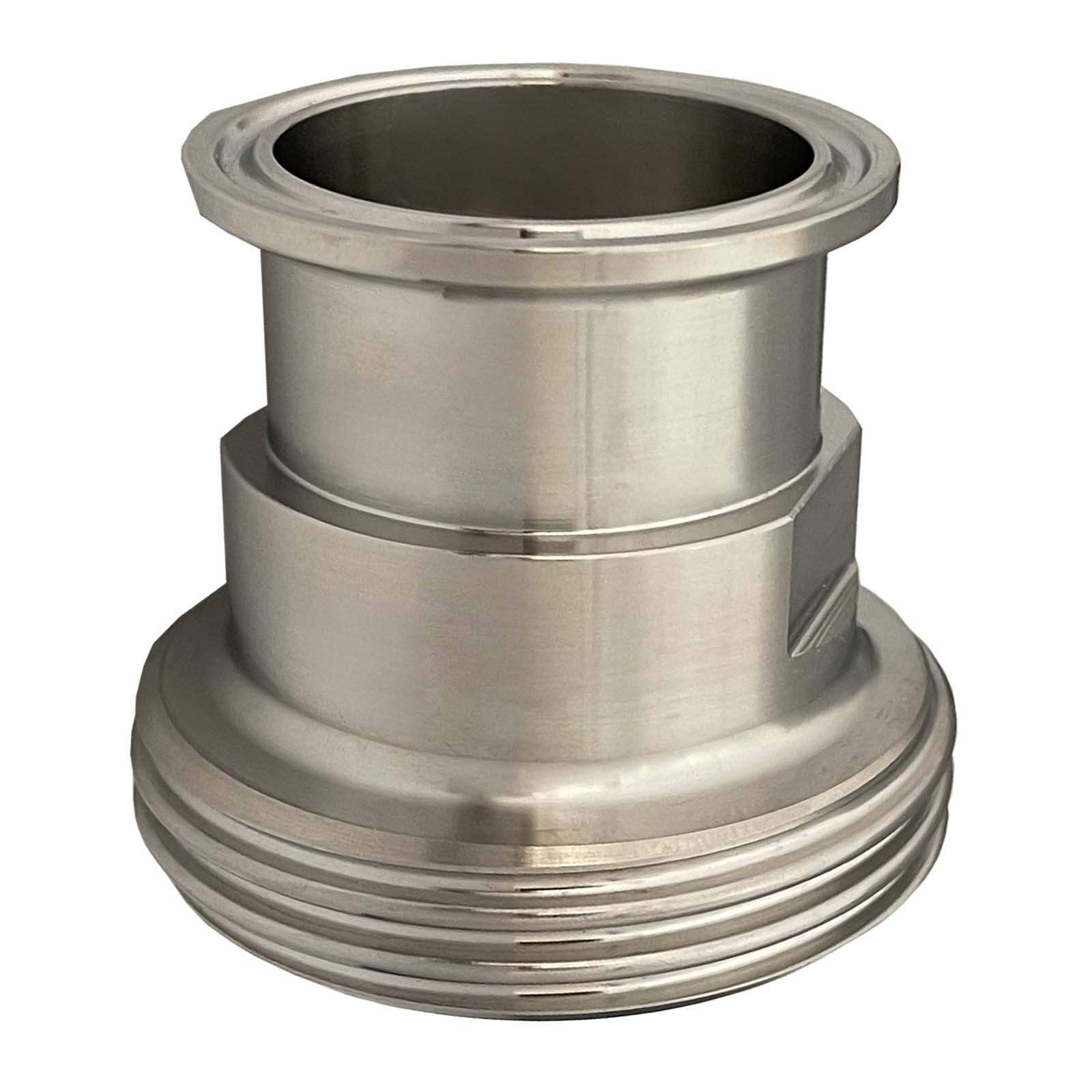 DN 80 Milchrohr Verschraubung DIN 11851 Übergang Adapter Vaterteil Außengewinde -> Clamp Teller 106,0 mm - PN 25 bar