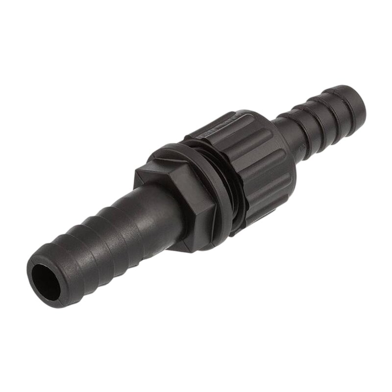 16 x 13 mm Schlauch Verschraubung reduziert 2-fach Stutzen Tülle Pool Teich Garten PP schwarz - PN 6 bar