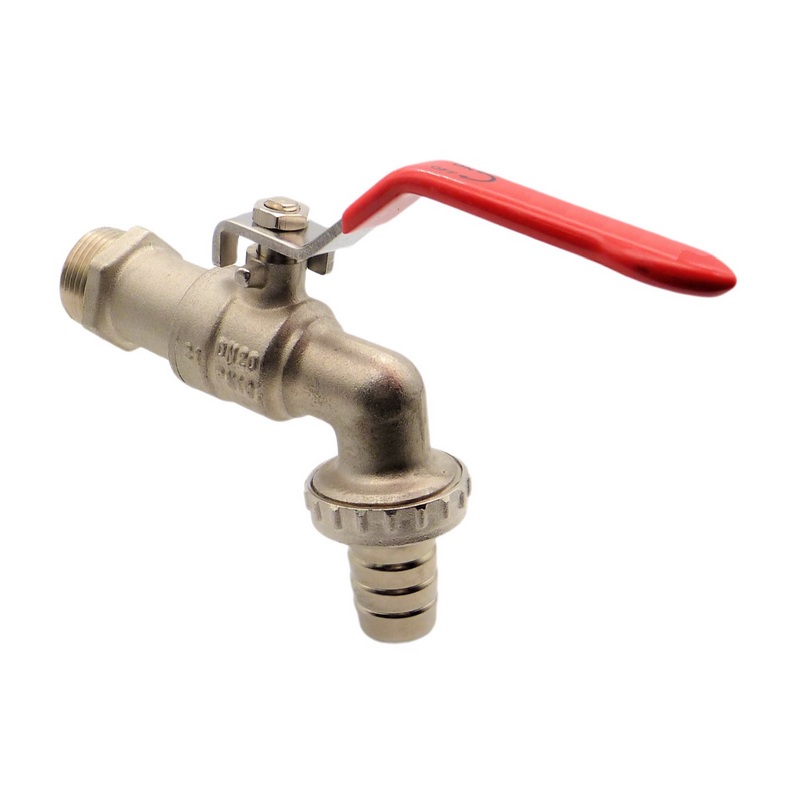 3/4" Messing Auslauf Kugel Wasser Hahn Ventil Aussengewinde Tülle 19mm - PN 10 bar