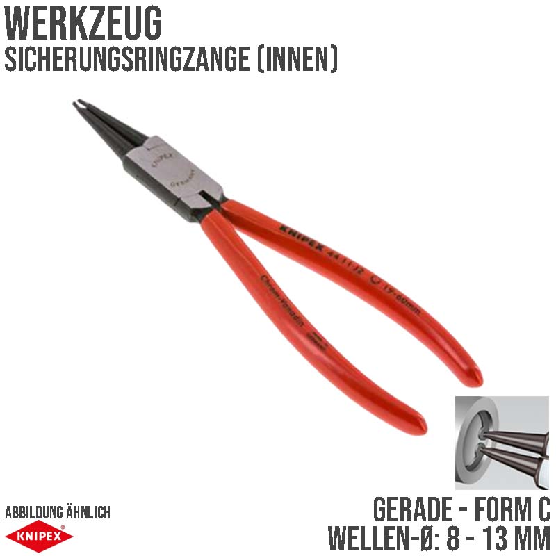 140 mm Sicherungsring Zange innen gerade Form C -J0 Knipex