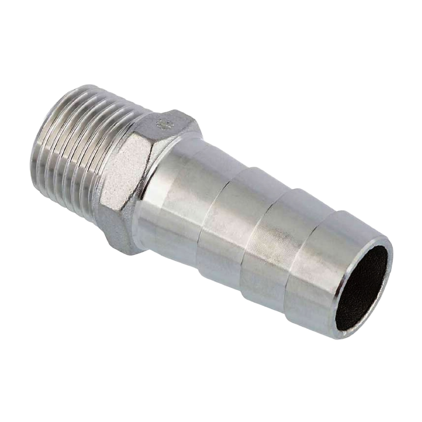 25 mm x 1 1/4" Zoll Schlauch Tülle Stutzen Außengewinde AG Nippel Edelstahl AISI 316 VA  Fitting - PN 20 bar
