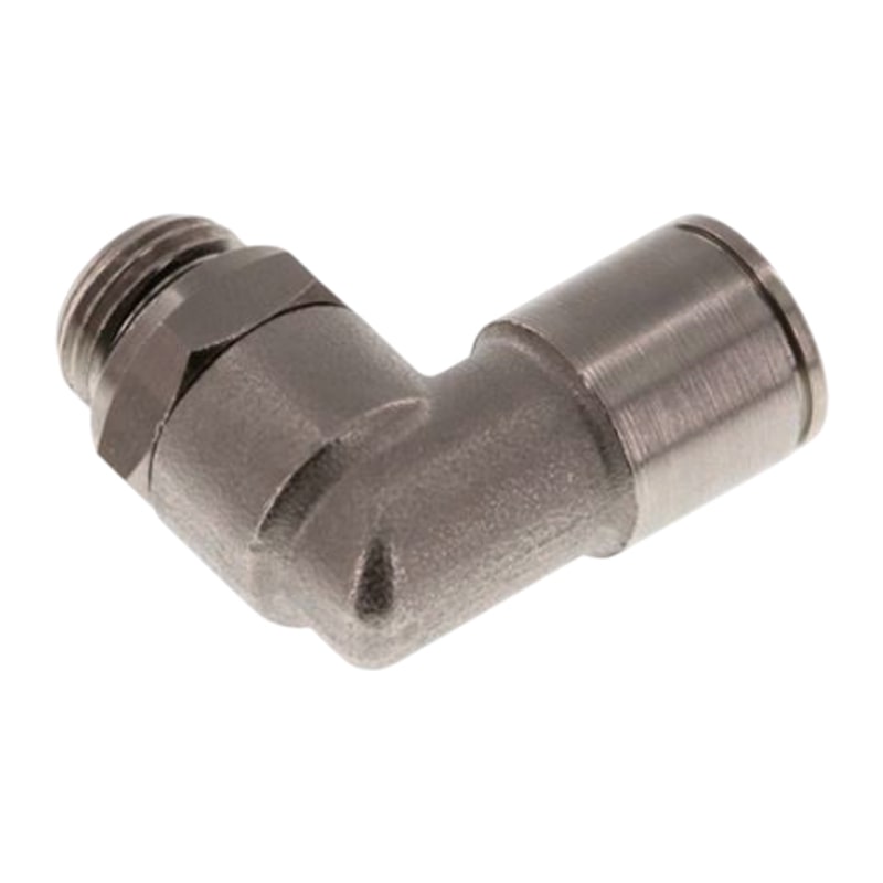4 mm x 1/4" Pneumatik Steck Verbinder Winkel 90° kurz IQS MSV Messing Außengewinde zylindrisch - PN 16 bar