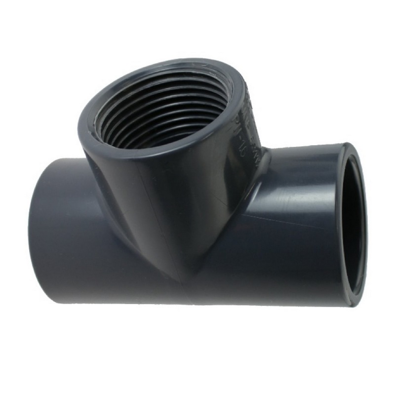 63 mm PVC Klebe Fitting T-Stück 90° 63 mm x 2" Klebemuffe x Innengewinde - PN 16 bar