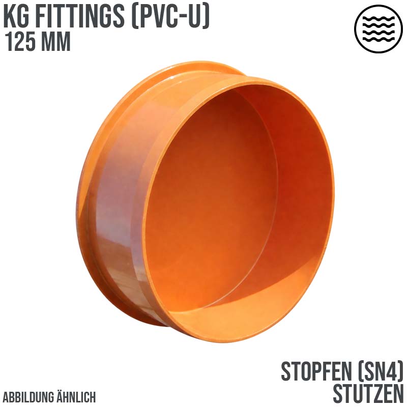 125 mm PVC Stopfen Abfluß Abwasser HT KG Rohr SN4 Stutzen rostbraun