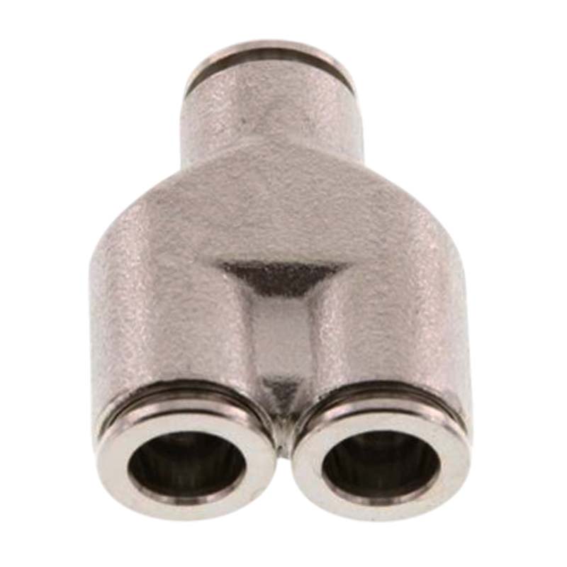 6 mm Pneumatik Schnell Steck Verbinder IQS Y-Stück MSV Messing PA PU Schlauch - PN 16 bar