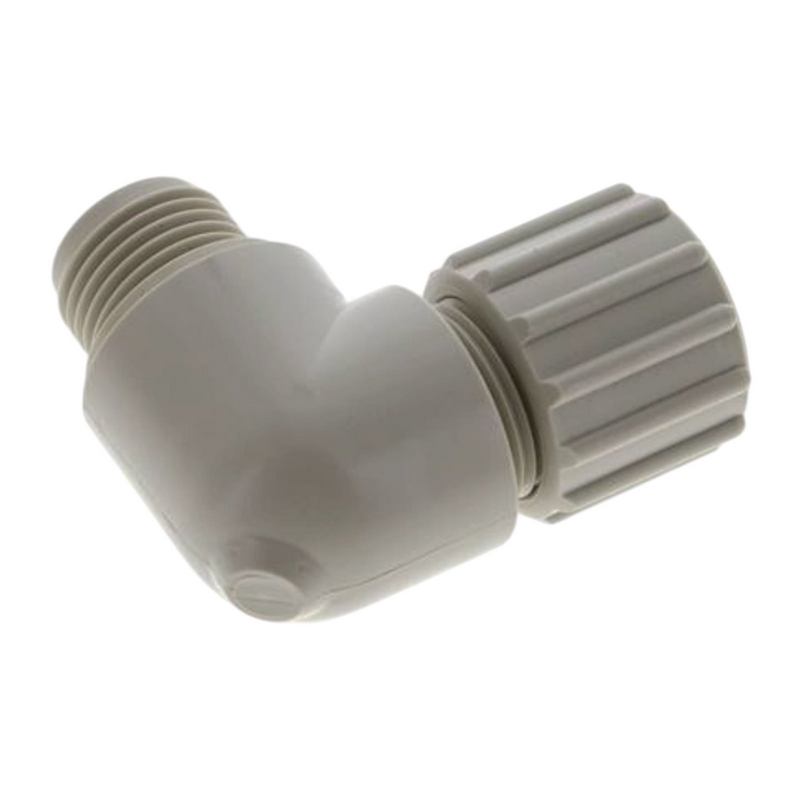 10 x 4 mm x 1/2" Winkel 90° Außengewinde TX Fitting Gewebe Schlauch Verbinder FDA PP beige - PN 10 bar