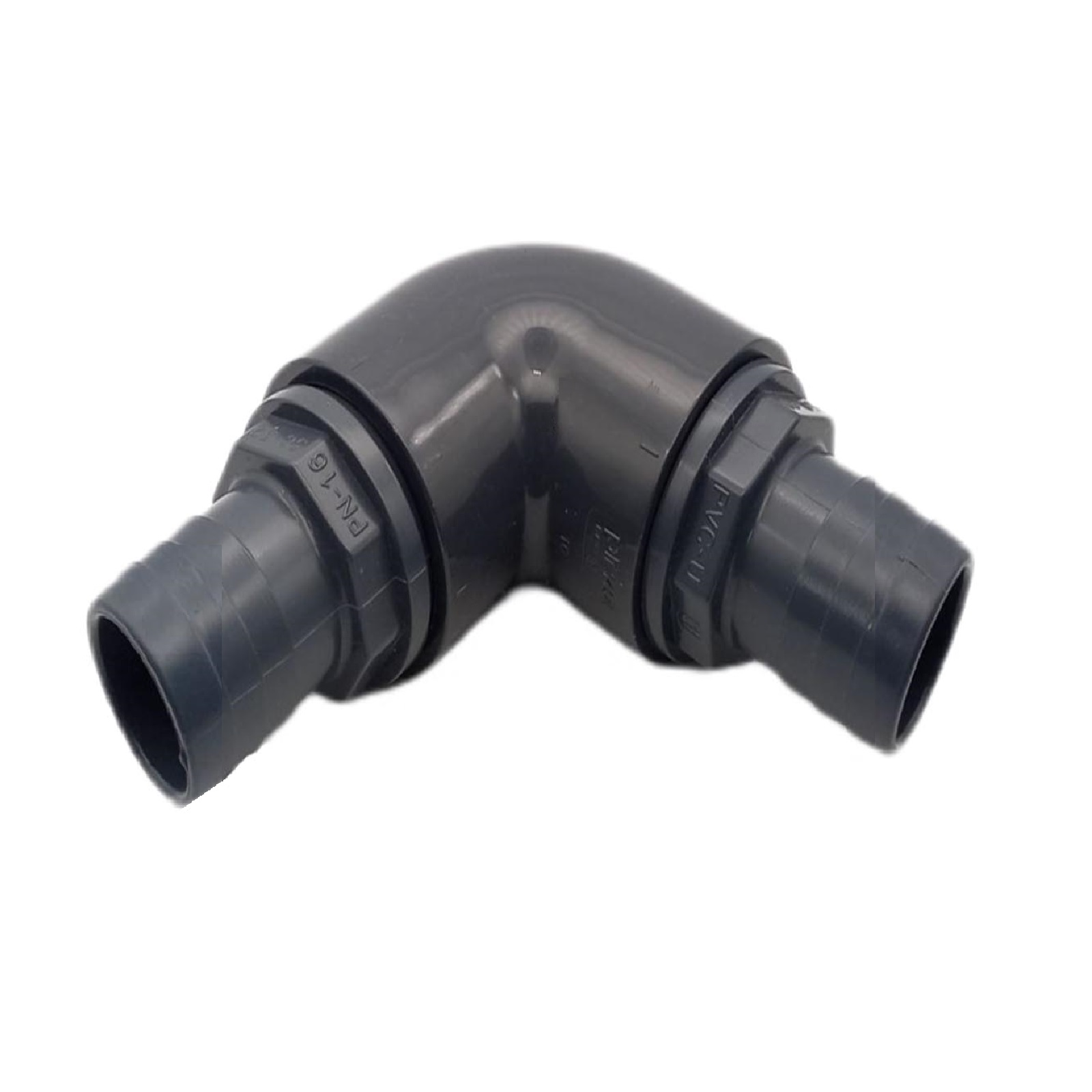 38 mm PVC PROFI Winkel 90° Schlauch Verbinder Stutzen Tülle Pool Teich Garten - PN 10 bar - Montage-Set