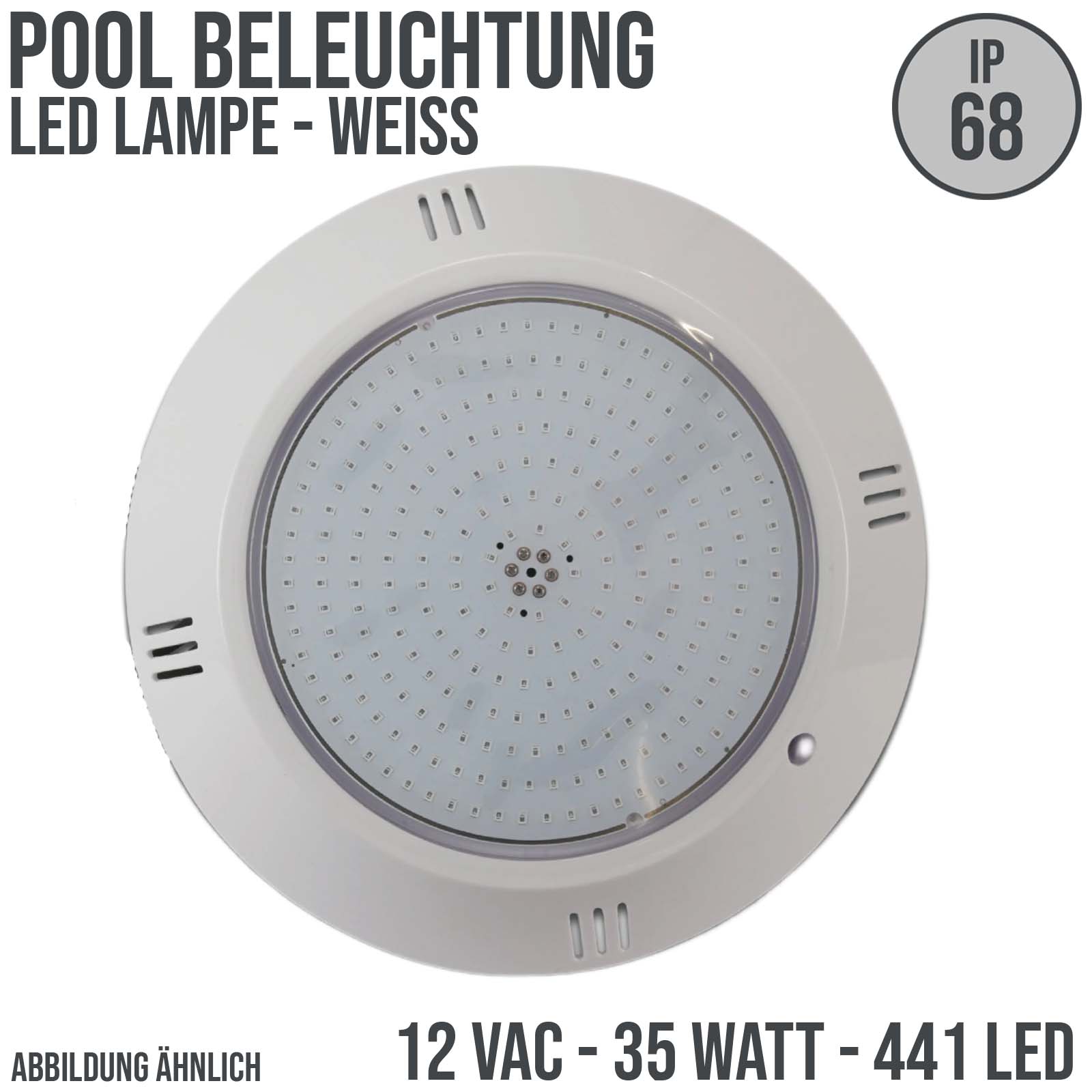 Pool Schwimmbad Lampe Leuchte LED 12VAC 35 Watt PAR 56 weiß - Folien / Betonbecken