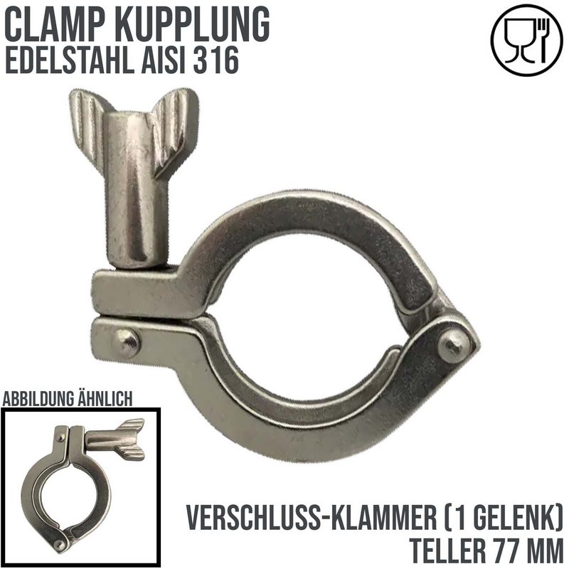 CLAMP Verschluss Klammer (1-Gelenk) Teller 77 mm - PN 25 bar