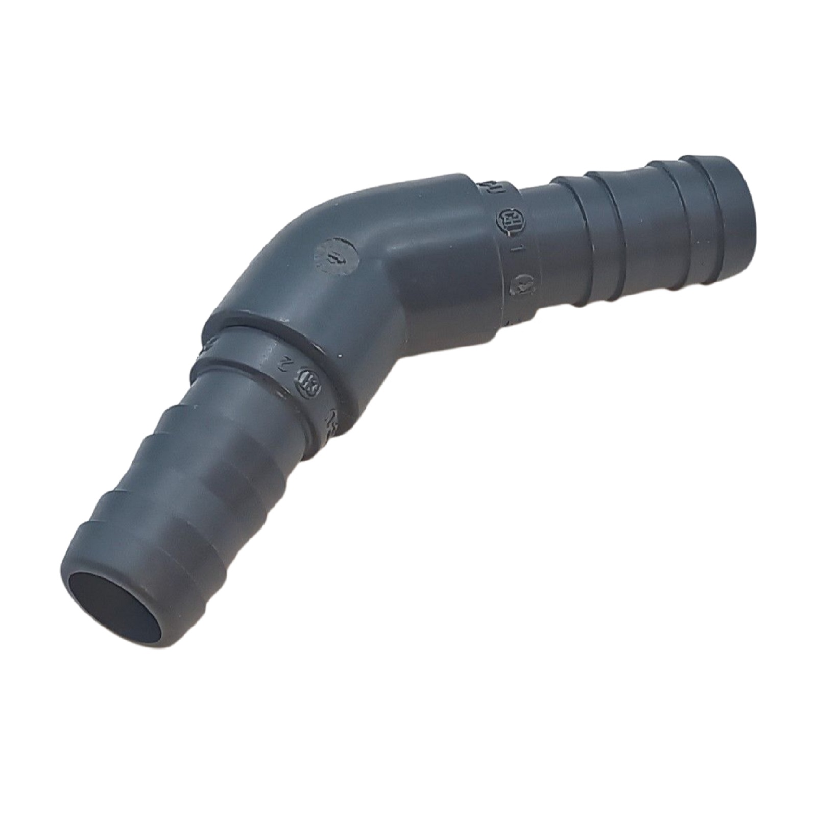 25 mm PVC PROFI Winkel 45° Schlauch Verbinder Stutzen Tülle Pool Teich Garten - PN 10 bar - Montage-Set