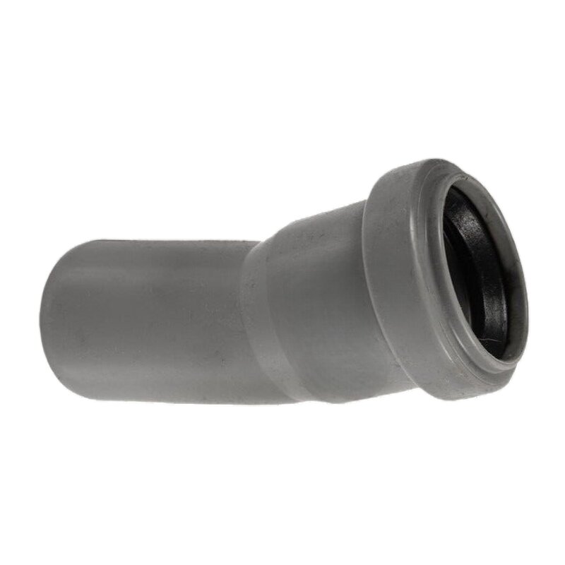 110 mm PP Bogen 15° Abzweig Abfluß Abwasser HT KG Rohr Steckmuffe x Stutzen grau