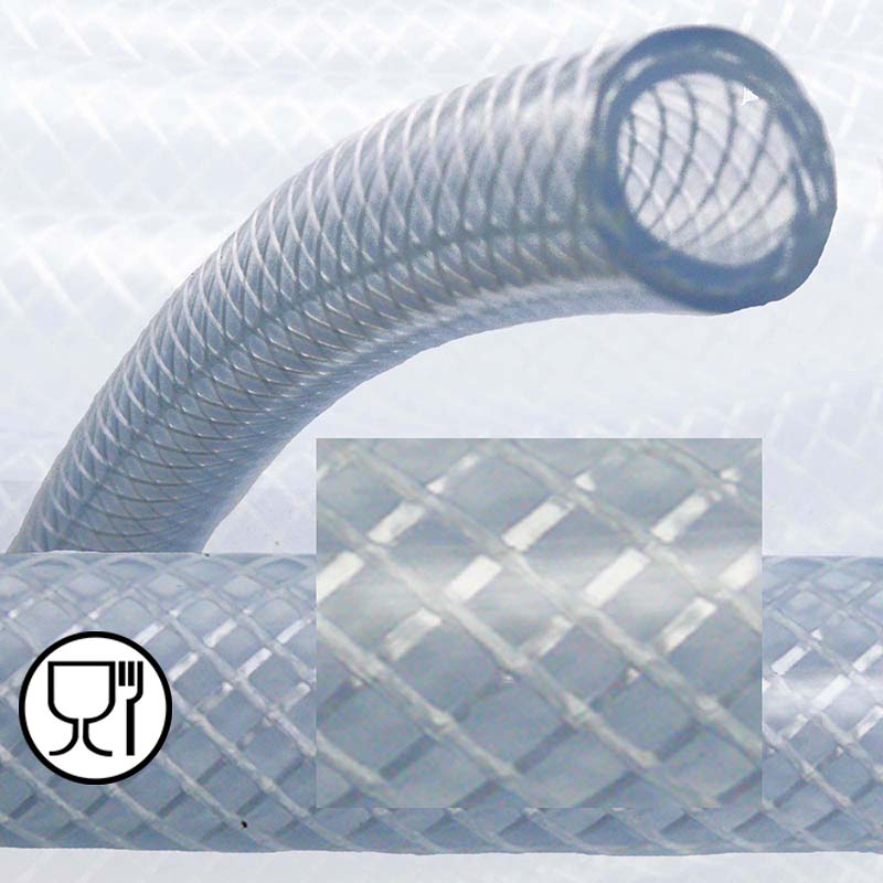 6 x 12 mm Gewebe Druckluft Universal Wasser Luft Kompressor Schlauch transparent PN 25 bar
