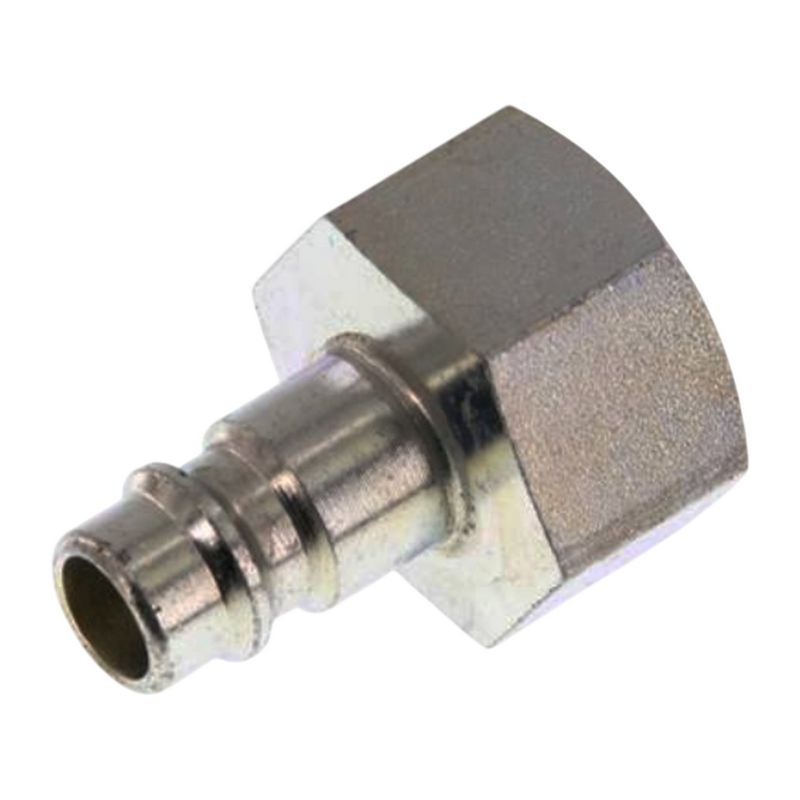 1/2" Druckluft Stecker Nippel Einsteck Anschluss Stahl verzinkt NW 7,2 mit Innengewinde IG - PN 35 bar