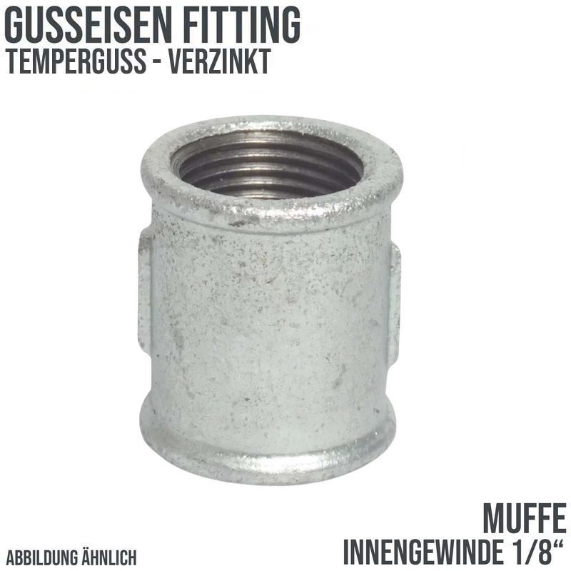 1/8" Gusseisen Temperguss Fitting Muffe Nr. 270 Innengewinde IG DVGW PN 25 bar