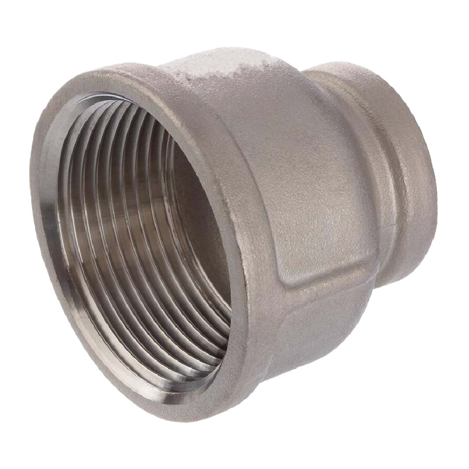 3/8" Edelstahl Fitting V4A AISI 316 Reduziermuffe Innen x Innengewinde IG - 3/8 "x 1/4" - PN 16 bar