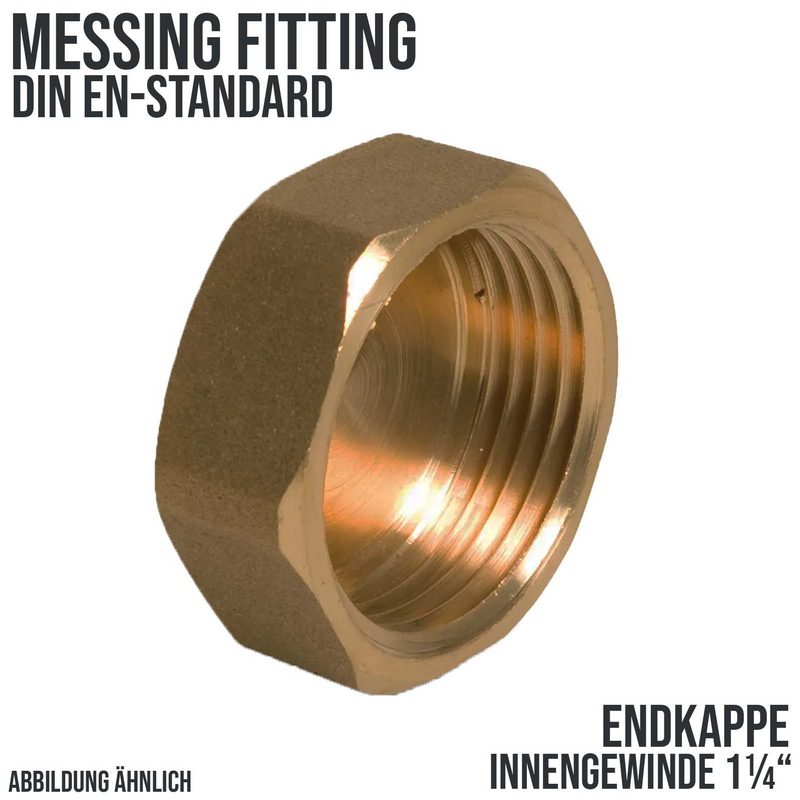 1 1/4" Endkappe Nr. 300 Innengewinde IG Messing Fittings PN 30 bar