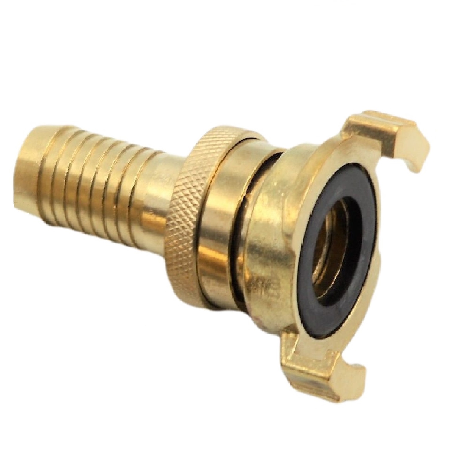 1 1/4" 32 mm Messing Schlauch Schnell Kupplung Tülle mit Kontermutter (GEKA kompatibel) - PN 25 bar