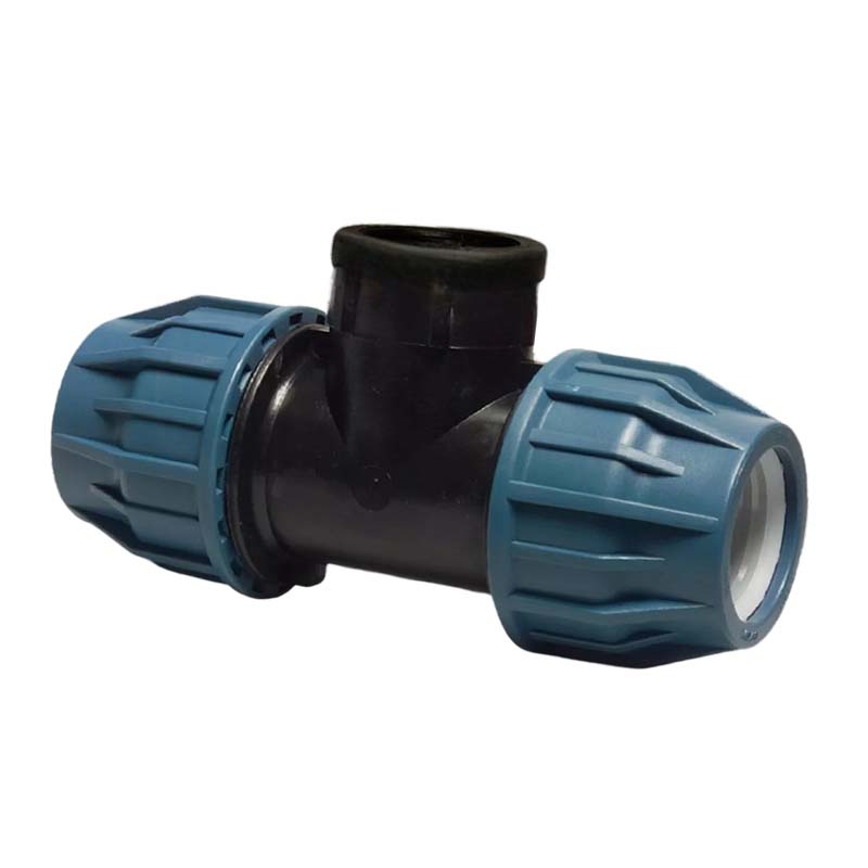 110 mm x 4" PE PP Fitting Klemm Verbinder Verschraubung Rohr T-Stück 90° x IG DVGW - PN 16 bar