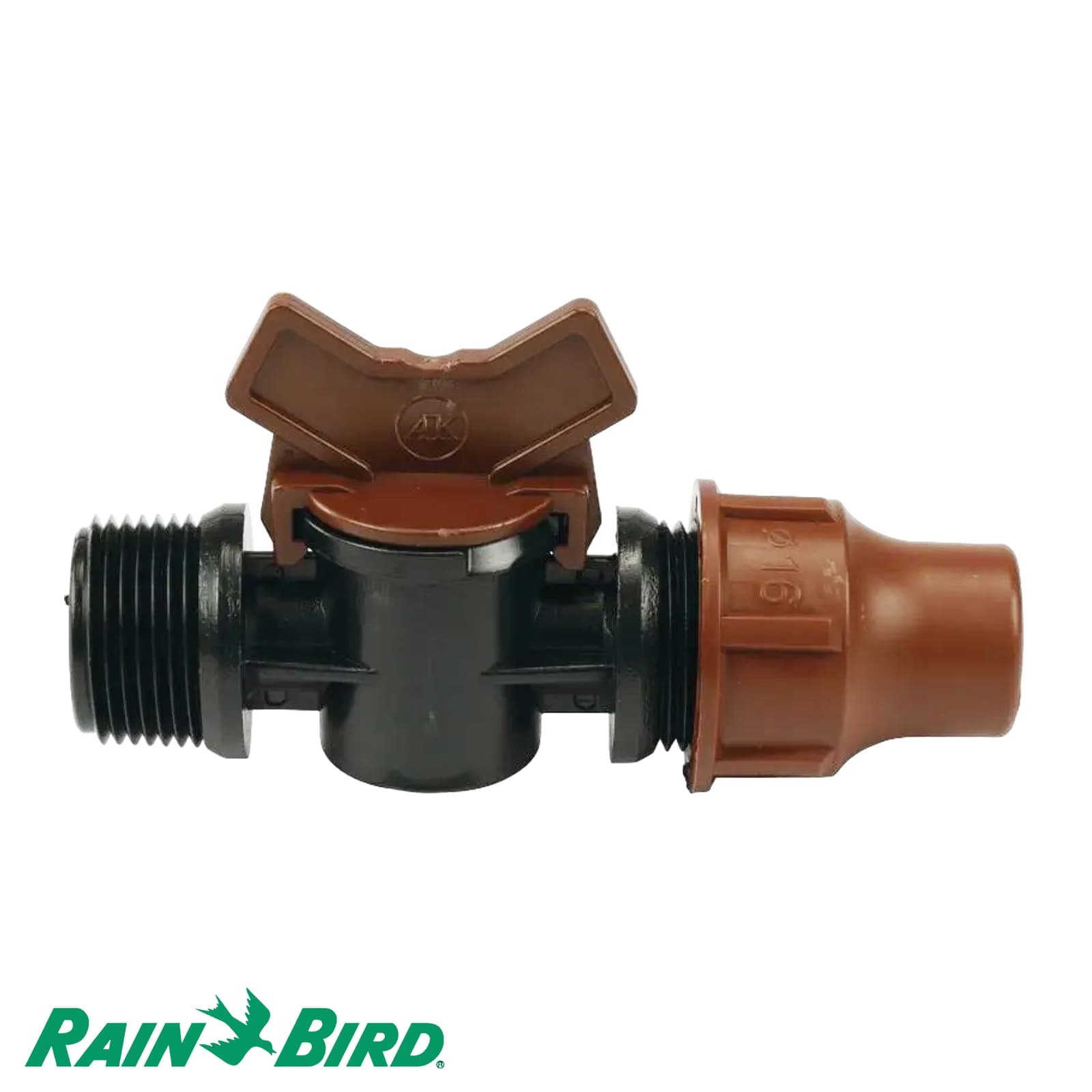 16 mm x 3/4" Rain Bird PE Stopfen Ventil Keil Außengewinde x Lock Quick Tropf Fitting braun Typ BF-Ventil-Keil