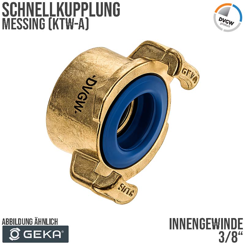 3/8" GEKA plus Schnell Kupplung Gewindestück Innengewinde IG Messing KTW-A DVGW - PN 40 bar
