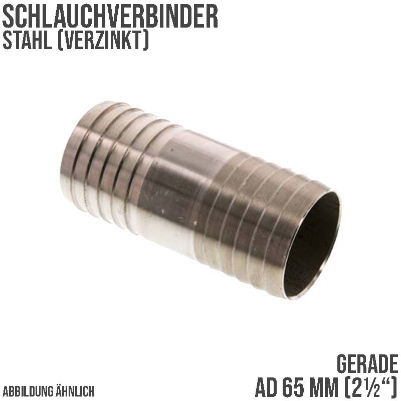 65 mm 2 1/2" Stahl Schlauch Verbinder Kupplung Tülle Stutzen massiv PN 10 bar