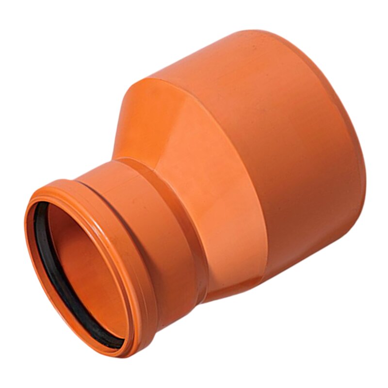 110 x 160 mm PVC Reduzierstück exzentrisch Abfluß Abwasser HT KG Rohr SN4 Muffe Stutzen rostbraun