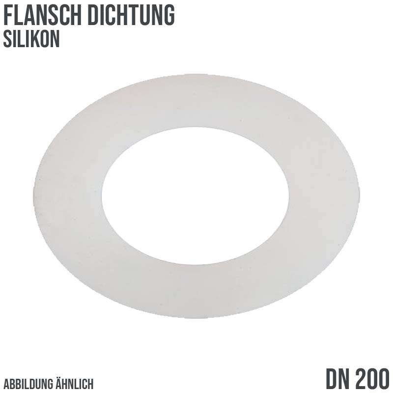 DN 200 Flansch Dichtung 220 x 273 x 3 mm Silikon weiss