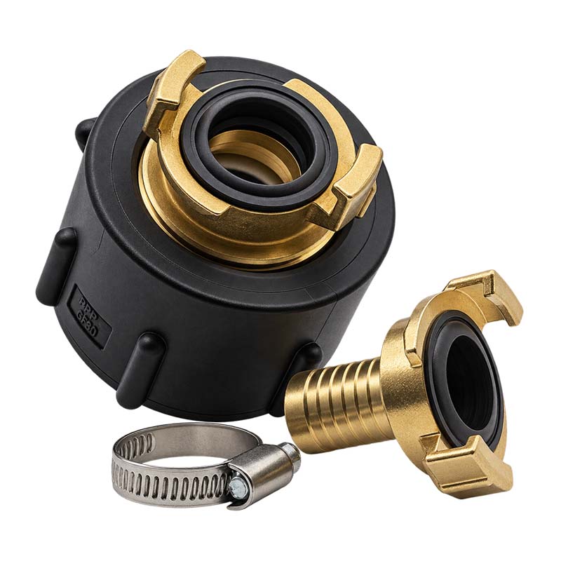 S60 x 6 IBC Adapter auf Schnellanschluss + Kupplung 1" 25 mm Container Tank Zubehör (GEKA kompatibel)