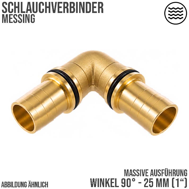 13 mm  Winkel 90° Schlauch Verbinder Verteiler Tülle Kupplung Reparatur Messing PN 10 bar