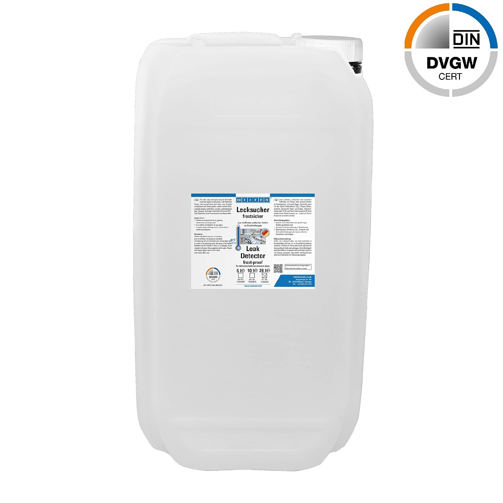 Lecksucher DVGW frostsicher Gas Druck Luft Sauerstoff CO2 Leistungen farblos - 28,0 ltr. Kanister