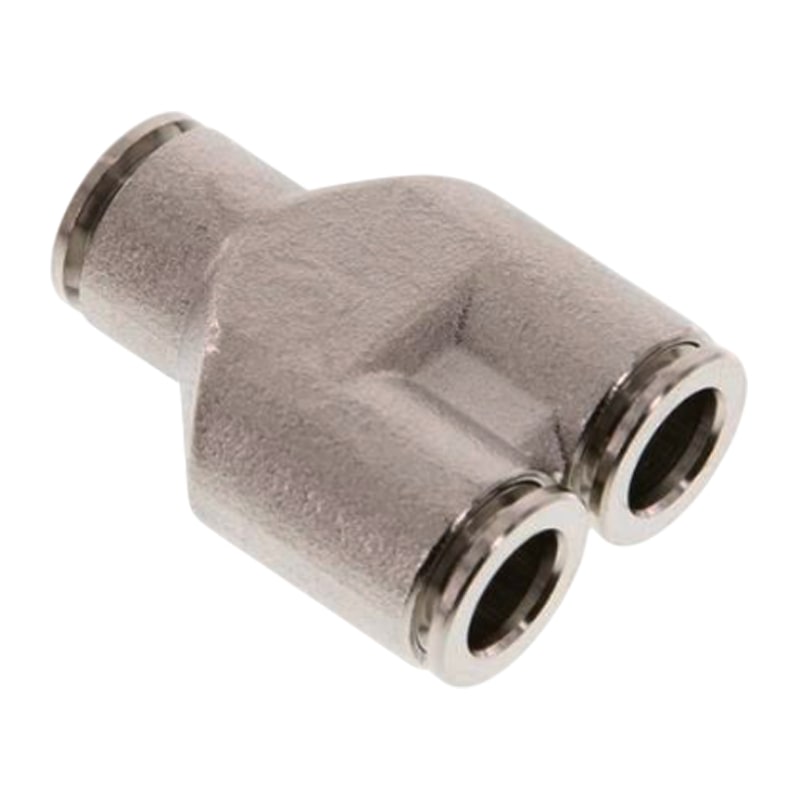 12 mm Pneumatik Schnell Steck Verbinder IQS Y-Stück MSV Messing PA PU Schlauch - PN 16 bar