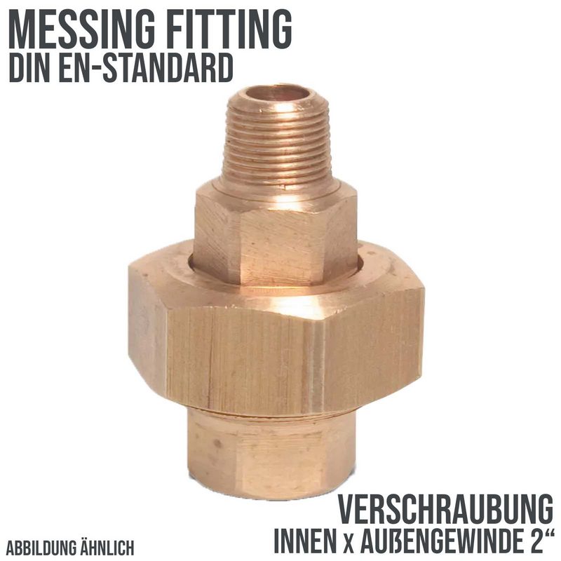2" Verschraubung Nr. 341 Innen x Außengewinde IG x AG Messing Fittings PN 30 bar bar
