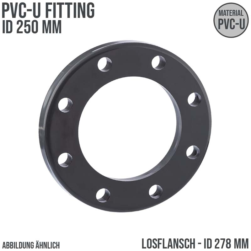 250 mm PVC Klebe Fitting Los Flansch Muffe Verbinder DN 200 - ID 250 mm - PN 10 bar