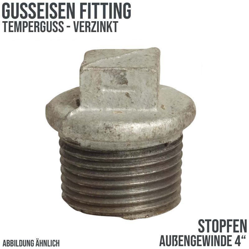 4" Gusseisen Temperguss Fitting Stopfen Nr. 290 Außengewinde AG DVGW PN 25 bar
