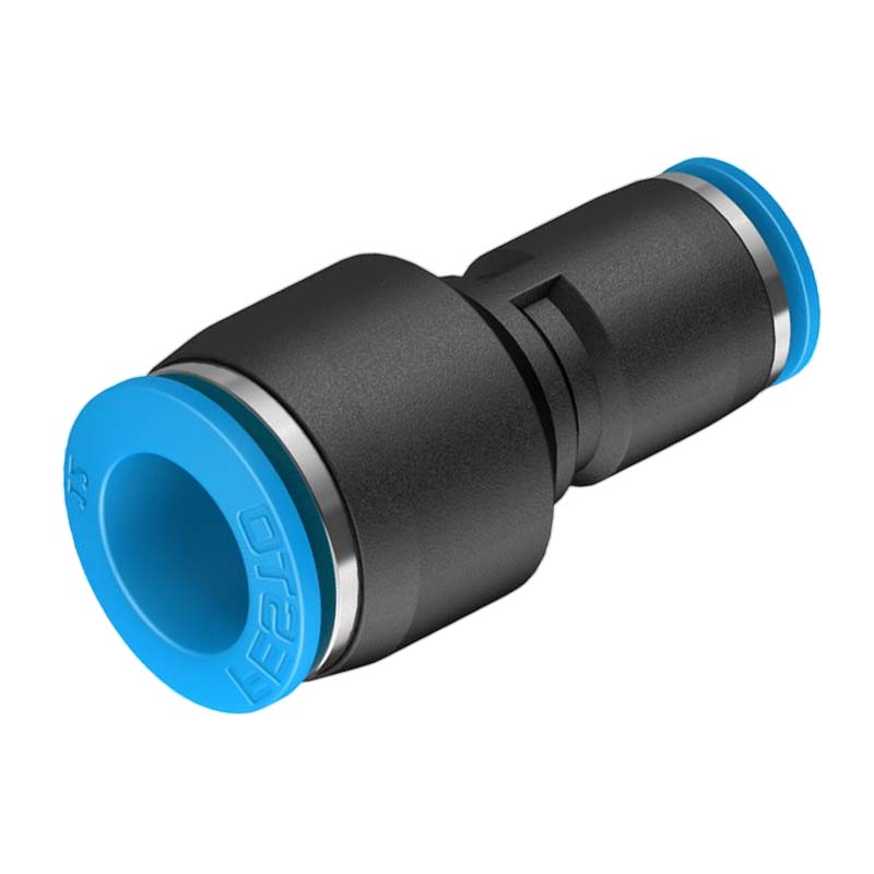 12 -> 10 mm Pneumatik Schnell Steck Verbinder QS Reduktion blau/schwarz QS-4 (153032) - PN 14 bar