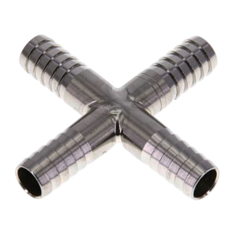 6 mm - 1/4" Zoll Kreuz Schlauch Verbinder Verteiler Tülle Kupplung Reparatur Edelstahl VA 1.4301