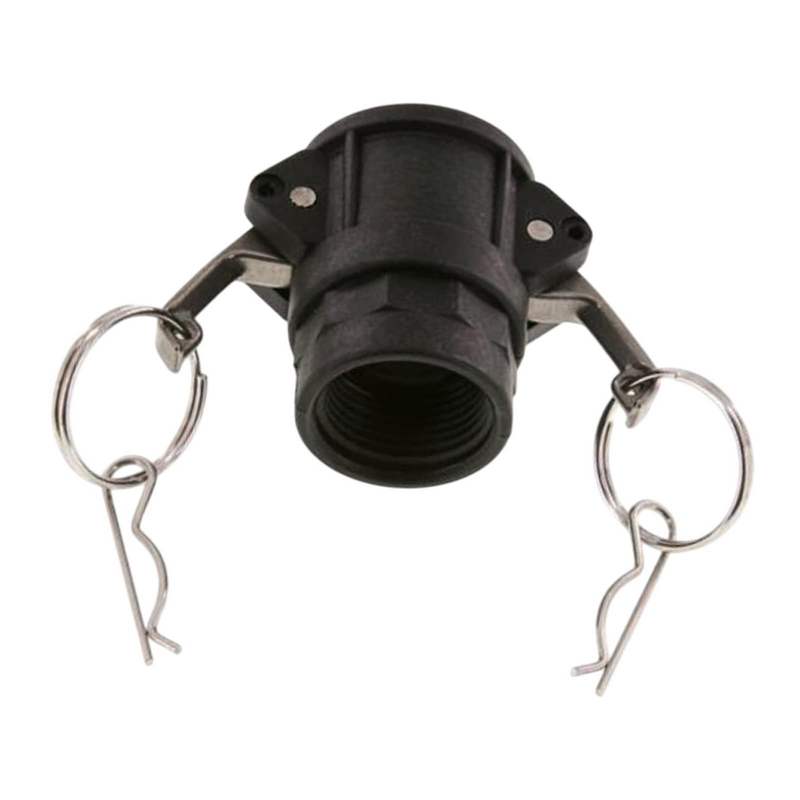 Kamlock Typ D - Mutterteil Polypropylen PP mit Innengewinde (IG) für Stecker 53,4 mm - 1 1/2" Zoll DN38 - PN 6,5 bar