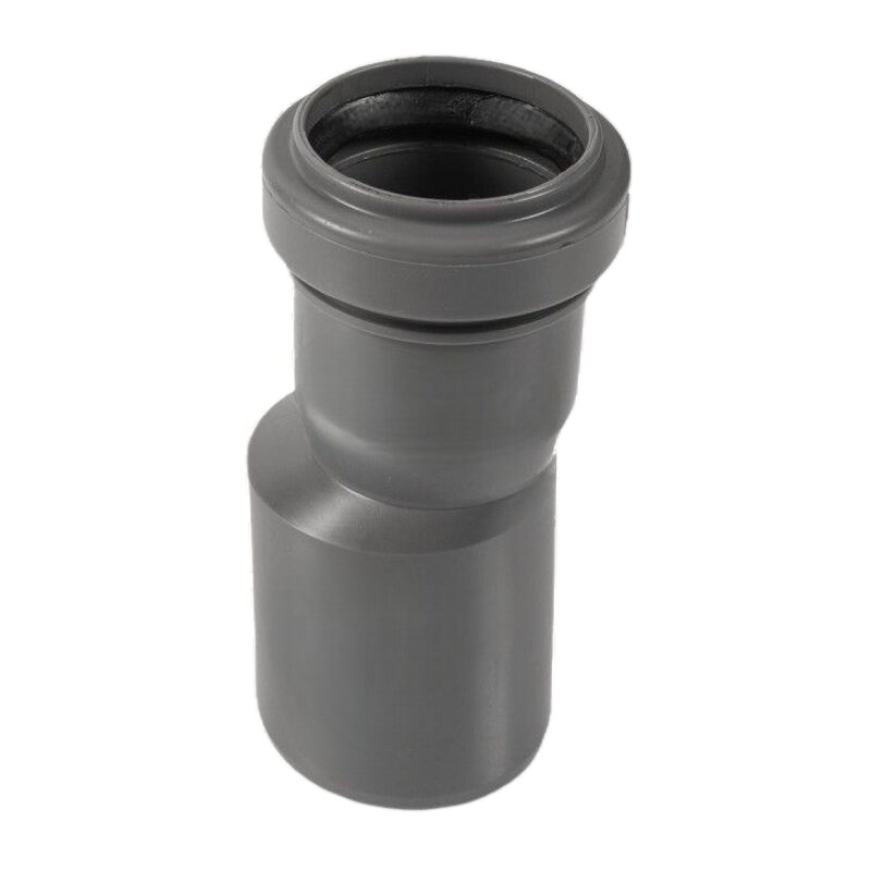 50 x 40 mm PP Reduzierstück exzentrisch Abfluß Abwasser HT KG Rohr Stutzen Muffe grau