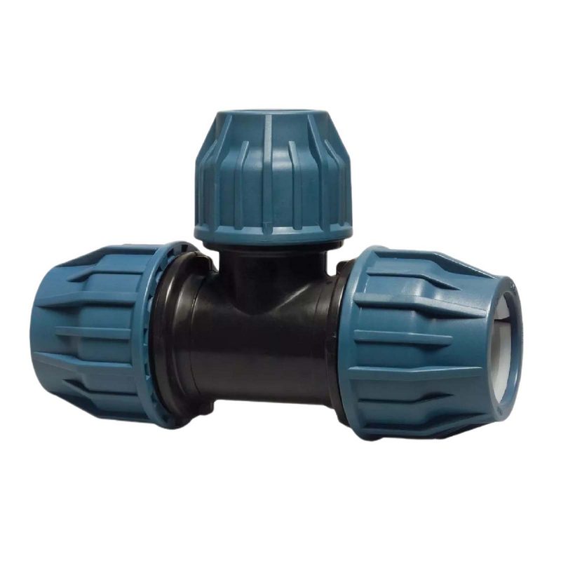 110 x 90 x 110 mm PE PP Fitting Klemm Verbinder Verschraubung Muffe reduziert T-Stück 90° DVGW - PN 16 bar