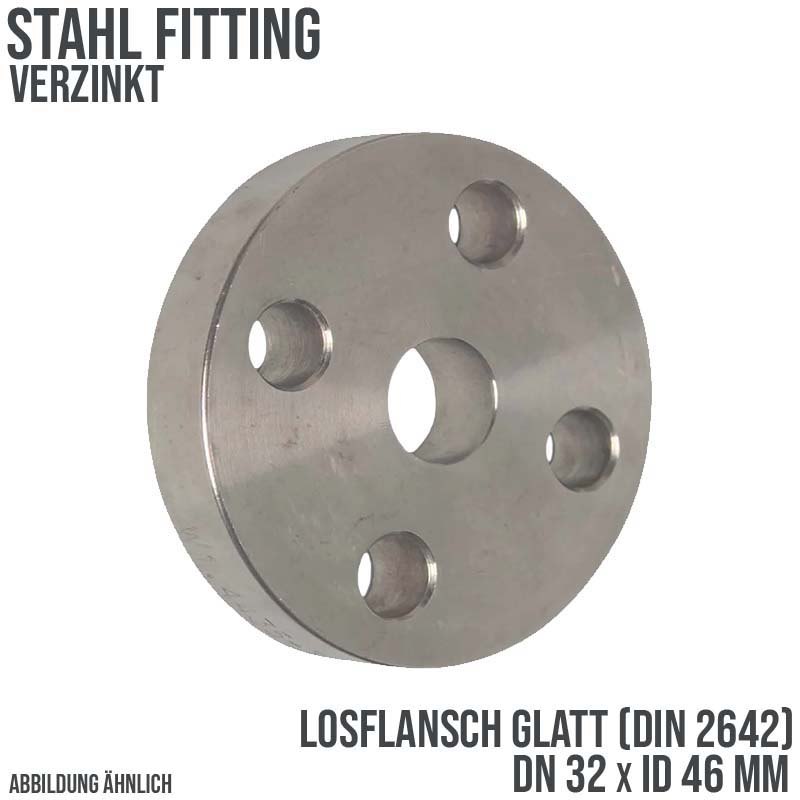 DN 32 Los Flansch glatt Stumpfschweißung Stahl verzinkt DIN 2642 - PN 10 bar