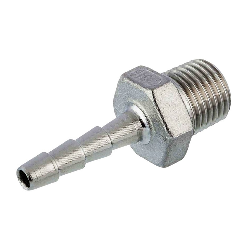 6 mm x 1/8" Zoll Schlauch Tülle Stutzen Außengewinde AG Nippel Edelstahl AISI 316 VA  Fitting - PN 20 bar