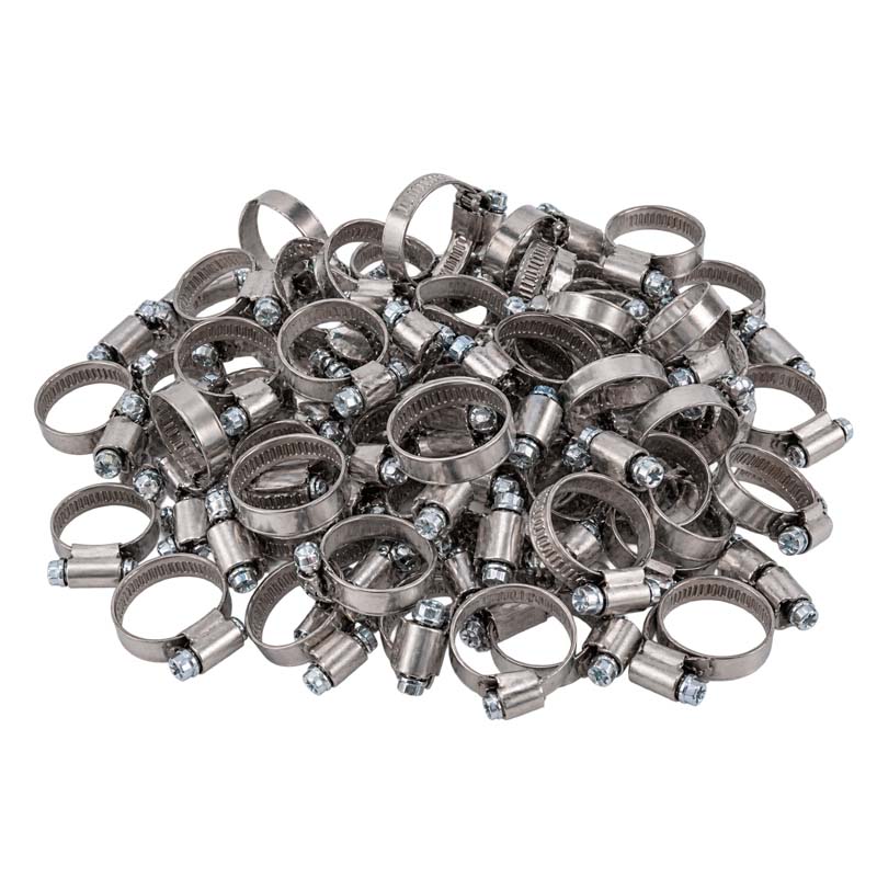 16 - 27 mm Schlauchschelle W2 Edelstahl AISI 430 Rohr Gewinde Schelle (Band 9 mm) - 50 Stück