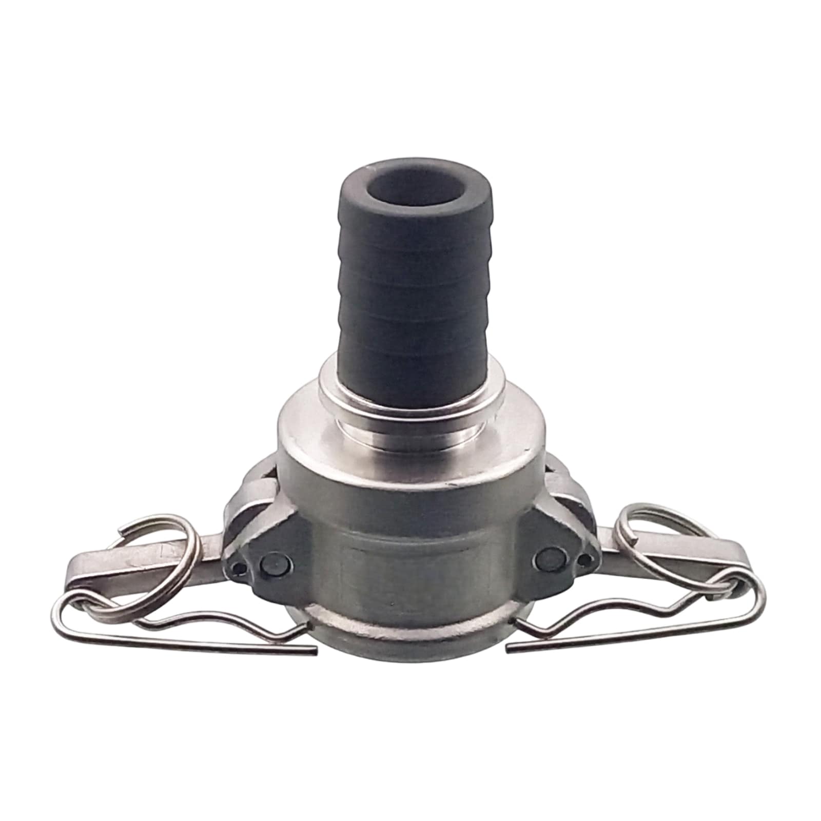 Kamlock Typ C - Mutterteil (36,7 mm) Edelstahl V2A (AISI 316) -> gerillter Stutzen DN 25 mm PFA beschichtet - PN 25 bar