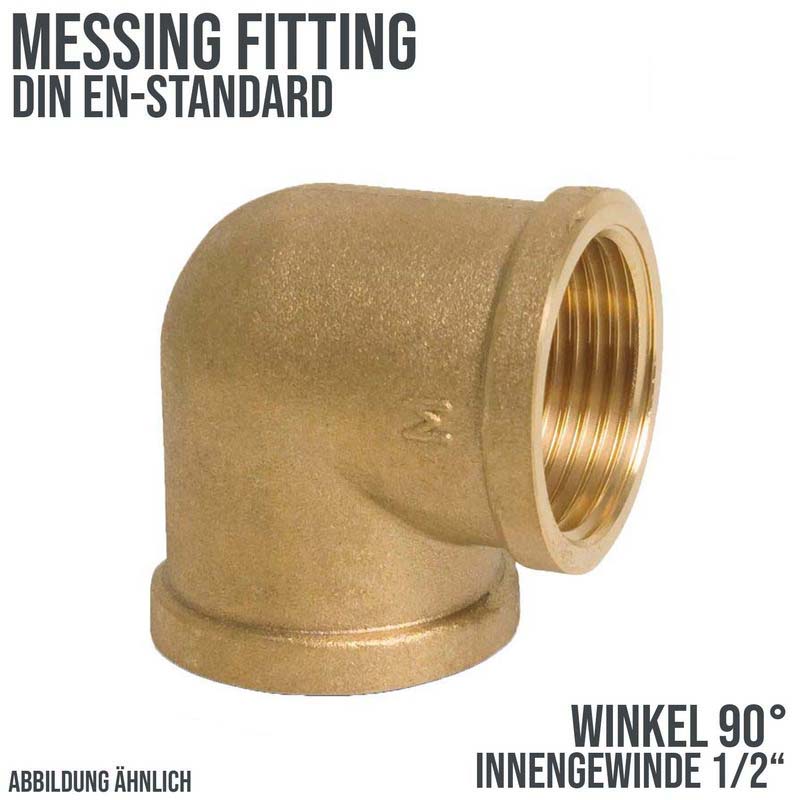 1/2" Winkel 90° Nr. 90 Innen x Innengewinde IG Messing Fittings PN 30 bar