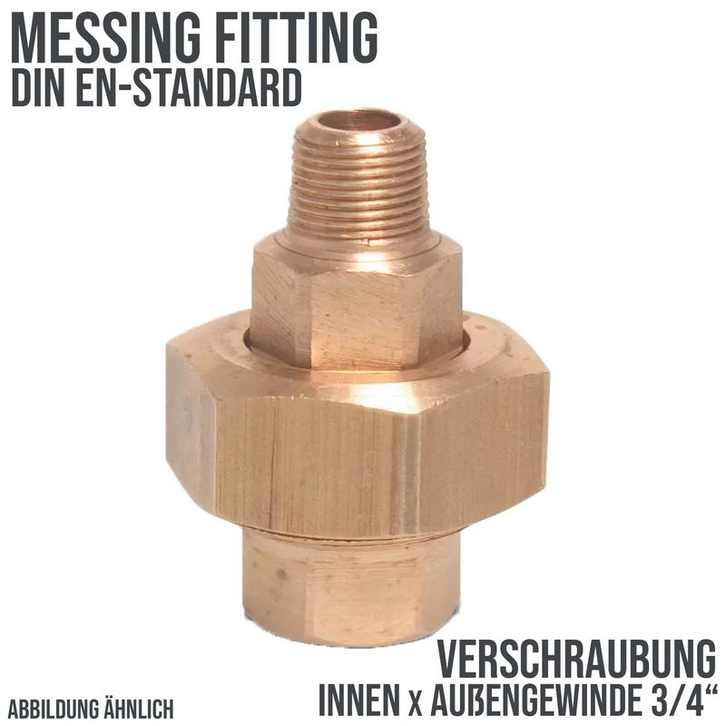 3/4" Verschraubung Nr. 341 Innen x Außengewinde IG x AG Messing Fittings PN 30 bar bar