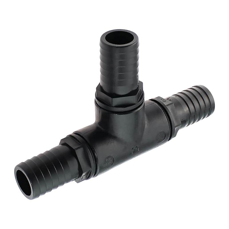 32 mm T-Stück 90° PP Schlauch Verbinder 3-fach Stutzen Tülle Pool Teich Garten schwarz - PN 6 bar